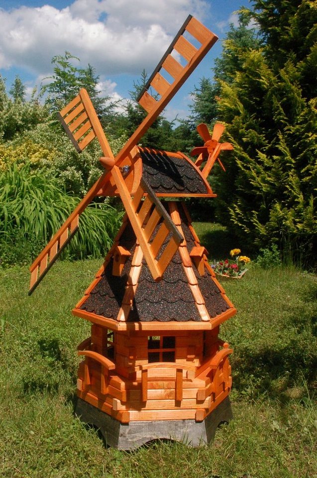 DSH DEKO SHOP HANNUSCH Gartenfigur Norddeutsche Windmühle 1,25m kugelgelagert, verschieden Farben von DSH DEKO SHOP HANNUSCH