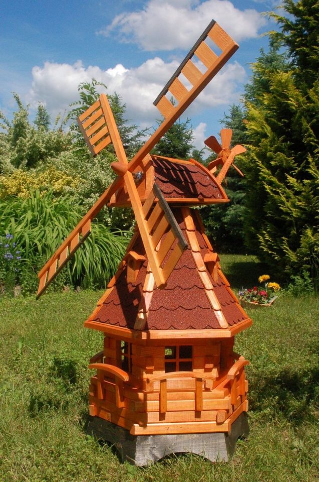 DSH DEKO SHOP HANNUSCH Gartenfigur Norddeutsche Windmühle 1,25m kugelgelagert, verschieden Farben von DSH DEKO SHOP HANNUSCH