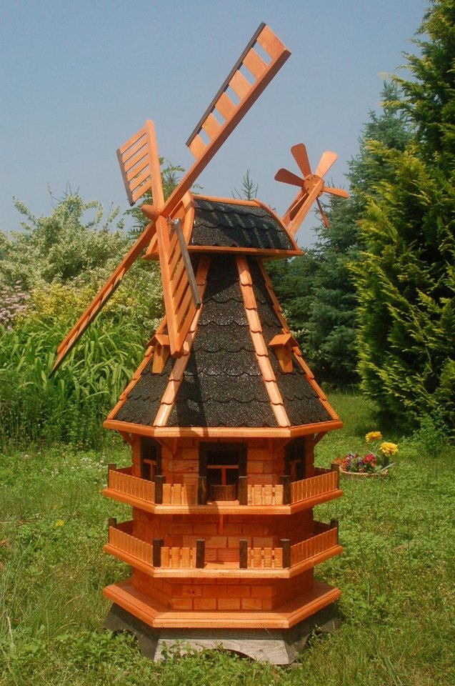 DSH DEKO SHOP HANNUSCH Gartenfigur XL Windmühle für den Garten – Höhe 1,50 m von DSH DEKO SHOP HANNUSCH