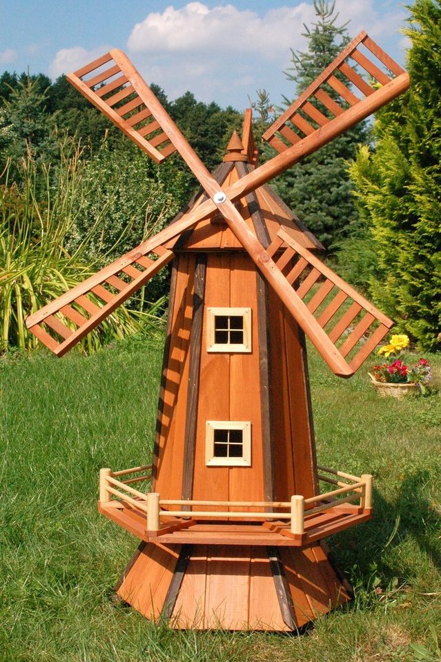 DSH DEKO SHOP HANNUSCH Gartenfigur Windmühle, Windmühlen, Holzwindmühle 1,3 m von DSH DEKO SHOP HANNUSCH
