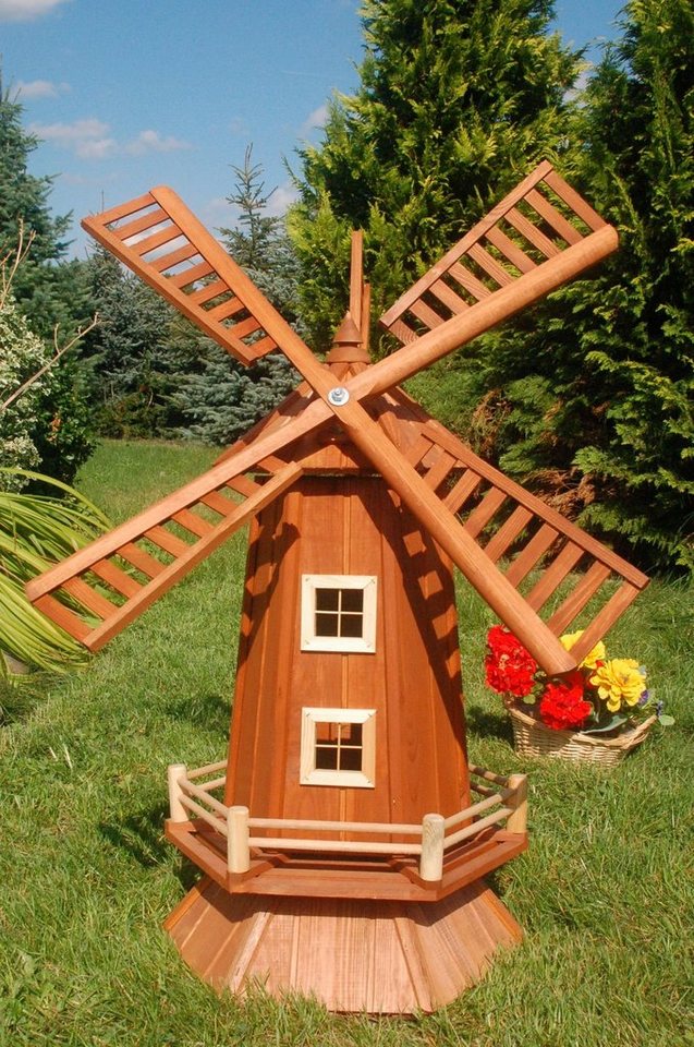 DSH DEKO SHOP HANNUSCH Gartenfigur Garten-Windmühle aus Holz – Höhe 1,15 Meter von DSH DEKO SHOP HANNUSCH