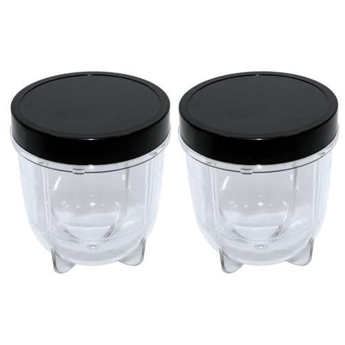 DSHYTDRF 2er-Packung Short Cup mit schwarzem Glasdeckel, Original for Magic Blender Entsafter MB1001 250 W DSHYTDRF 2er-Packung Short Cup mit schwarzem Glasdeckel, Original for Magic Blender Entsafter MB1001 250 W von DSHYTDRF