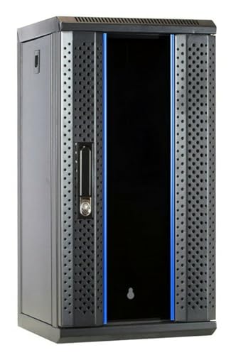DSIT 10 Zoll Set: 12HE Netzwerkschrank zur Wandmontage – Fachboden – Steckdosenleiste – Kabelführungsleiste – UTP Keystone Patchpanel von DSIT