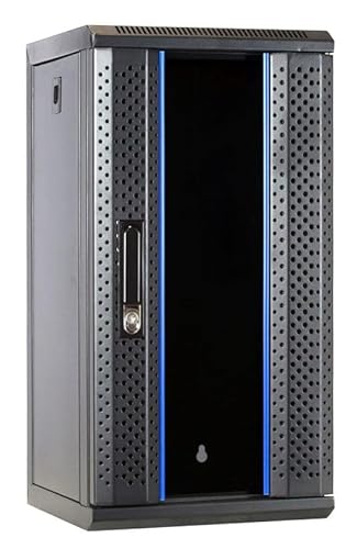 DSIT 10 Zoll Set: 12HE Netzwerkschrank zur Wandmontage – Rackschienen – Steckdosenleiste – Kabelführungsleiste – CAT6A STP Patchpanel von DSIT
