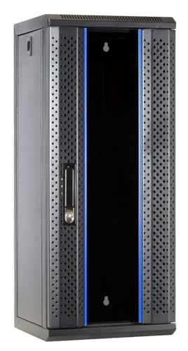 DSIT 10 Zoll Set: 15HE Netzwerkschrank zur Wandmontage – Rackschienen – Steckdosenleiste – Kabelführungsleiste – CAT6A STP Patchpanel von DSIT