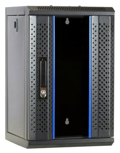 DSIT 10 Zoll Set: 9HE Netzwerkschrank zur Wandmontage – Rackschienen – Steckdosenleiste – Kabelführungsleiste – UTP Keystone Patchpanel von DSIT