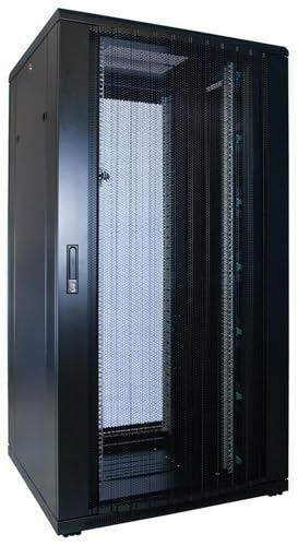 DSIT 32HE 19 Zoll Serverschrank - mit perforierter Fronttür (BxTxH) 800 x 800 x 1600mm - Schwarz - Traglast 800 kg von DSIT