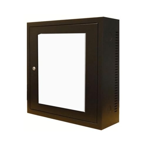 3U Wandschrank mit Glastür 185mm tief - Schwarz - Traglast 60 kg von DSIT