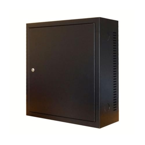 3U Wandschrank mit Metalltür 185mm tief - Schwarz - Traglast 60 kg von DSIT