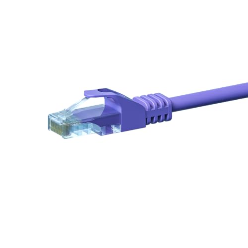 Danicom CAT 5e Netzwerkkabel U/UTP - 0.25 Meter - Violett - CCA, POE, Ethernet, LAN, Patchkabel, Datenkabel, RJ45, für Serverschränke, Switches, Router, Modems! von Danicom