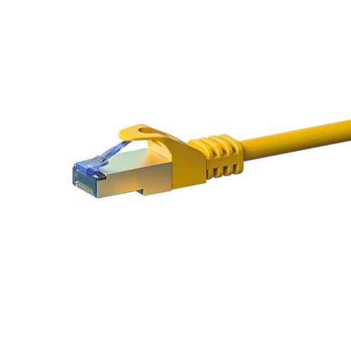 Danicom CAT 6a Netzwerkkabel LSOH - S/FTP - 0,25 Meter - Gelb, POE, Ethernet, LAN, Patchkabel, Datenkabel, RJ45, für Serverschränke, Switches, Router, Modems! von Danicom