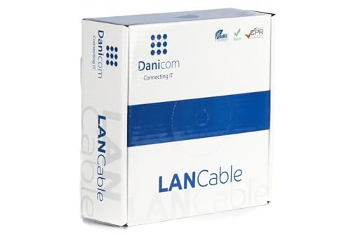 Danicom CAT5e U/UTP 50m kabel auf rolle flexibel grau CCA, POE, Ethernet, LAN, Patchkabel, Datenkabel, RJ45 - für Serverschränke, Switches, Router, Modems! von DSIT