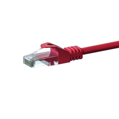 Danicom CAT 6 Netzwerkkabel U/UTP - 10 Meter - Rot - CCA, POE, Ethernet, LAN, Patchkabel, Datenkabel, RJ45, für Serverschränke, Switches, Router, Modems! von Danicom