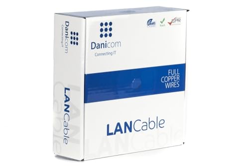 Danicom CAT6A S/FTP 50m Starrleiter - LSZH (Dca), POE, Ethernet, LAN, Patchkabel, Datenkabel, RJ45 - für Serverschränke, Switches, Router, Modems! von DSIT