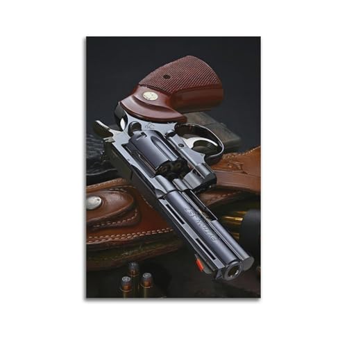 DSJXJZ Militärposter Colt Python 357 Magnum2, dekoratives Gemälde, Leinwand, Wandposter und moderne Familienschlafzimmer-Dekoration, 60 x 90 cm von DSJXJZ