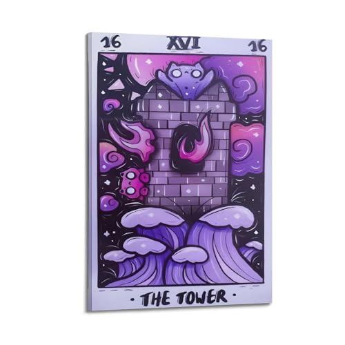 Tarot Major Arcana The Tower on The Waves Is on Fire Niedliche Q-Version, dekoratives Gemälde, Leinwand, Wandposter und moderne Familienschlafzimmer-Dekoration, 30 x 45 cm Tarot Major Arcana The Tower on The Waves Is on Fire Niedliche Q-Version, dekoratives Gemälde, Leinwand, Wandposter und moderne Familienschlafzimmer-Dekoration, 30 x 45 cm von DSJXJZ