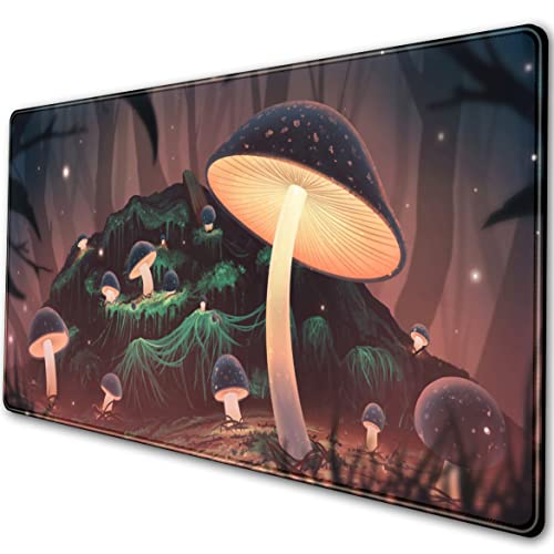 Forest Mousepad Extended Gaming Mauspad, Magischer Pilzsammler Mausunterlage für Kabellose Maus, XXL Schreibtischunterlage Mit Genähten Kanten für Computer Desktop PC 80 x 40 cm Forest Mousepad Extended Gaming Mauspad, Magischer Pilzsammler Mausunterlage für Kabellose Maus, XXL Schreibtischunterlage Mit Genähten Kanten für Computer Desktop PC 80 x 40 cm von DSKGSJH