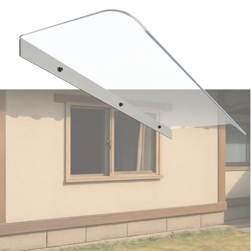 20-130CM Vordach für Haustür Klein Freitragend Pultvordach Überdachung Türvordach für Fenster & Eingangstür, Einfaches Ohne Halterung(Clear,W35xD35cm) von DSKJHI