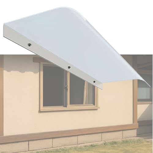 20-130CM Vordach für Haustür Klein Freitragend Pultvordach Überdachung Türvordach für Fenster & Eingangstür, Einfaches Ohne Halterung(Frosted,W90xD35cm) von DSKJHI