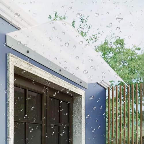 Modernes Haustür Vordach 100 120 110 90 80CM, Pultvordach aus Polycarbonat, Wetterfest & UV-Schutz, Regenschutz für Eingang & Fenster(Frosted,W65xD45cm) von DSKJHI