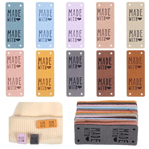 DSLSQD Handmade Label zum Annähen - 50 Stück Handgefertigte Etiketten aus PU Leder für Handarbeit, Labels zum Annähen, DIY Projekte, Kleidung, Taschen, Hüte DSLSQD Handmade Label zum Annähen - 50 Stück Handgefertigte Etiketten aus PU Leder für Handarbeit, Labels zum Annähen, DIY Projekte, Kleidung, Taschen, Hüte von DSLSQD