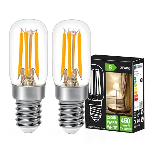 DSLebeen E14 LED Warmweiss Glühbirne 2.4W 450LM Ersatz Glühlampe 40W,2700K Mini LED Birnen für Nähmaschinelampe, Wandlampen,Salzlampe, Kronleuchter Nicht Dimmbar von DSLebeen