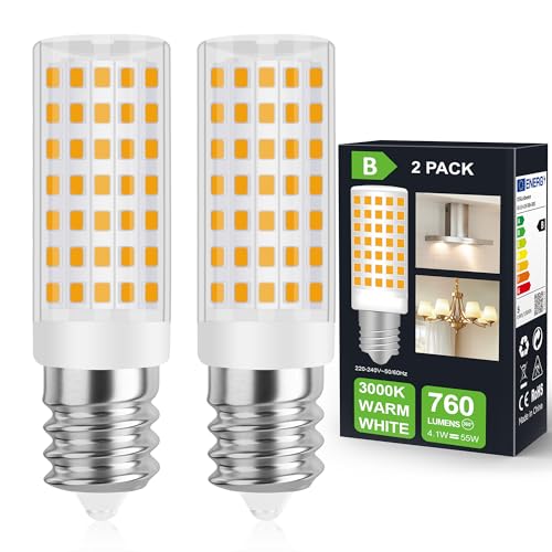 DSLebeen E14 LED Warmweiß Glühbirne 4.1W Entspricht 55W Glühlampe 760LM Birne Dunstabzugshaube Nicht Dimmbar 230V AC Lampe Ideal für Tischlampen Unterschrankleuchten Nähmaschinelampe und Wandlampen von DSLebeen