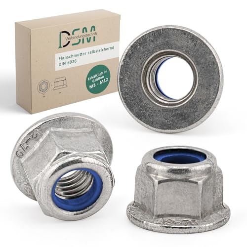 DSM – Flanschmuttern M4 – Edelstahl A2/V2A – Sicherungsmuttern DIN 6926 – Selbstsichernd ohne Sperrverzahnung – Sechskantmutter mit Flansch – Stopmuttern korrosionsbeständig Klemmmutter – 10 Stück DSM – Flanschmuttern M4 – Edelstahl A2/V2A – Sicherungsmuttern DIN 6926 – Selbstsichernd ohne Sperrverzahnung – Sechskantmutter mit Flansch – Stopmuttern korrosionsbeständig Klemmmutter – 10 Stück von DSM-Verbindungstechnik