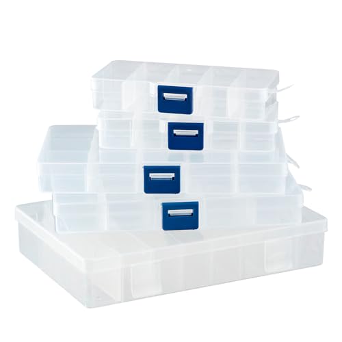 DSM-Verbindungstechnik Set aus 5 Sortierboxen mit verstellbaren Fächern aus Kunststoff | Aufbewahrungsbox Organizer Sortimentskasten Perlenbox | 2 Boxen 10 Fächer, 2 Boxen 15 Fächer, 1 Box 24 Fächer DSM-Verbindungstechnik Set aus 5 Sortierboxen mit verstellbaren Fächern aus Kunststoff | Aufbewahrungsbox Organizer Sortimentskasten Perlenbox | 2 Boxen 10 Fächer, 2 Boxen 15 Fächer, 1 Box 24 Fächer von DSM-Verbindungstechnik
