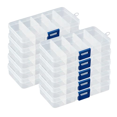 DSM-Verbindungstechnik Sortierbox mit 10 verstellbaren Fächern aus Kunststoff | Aufbewahrungsbox Organizer Sortimentskasten Perlenbox - 10 Stück DSM-Verbindungstechnik Sortierbox mit 10 verstellbaren Fächern aus Kunststoff | Aufbewahrungsbox Organizer Sortimentskasten Perlenbox - 10 Stück von DSM-Verbindungstechnik