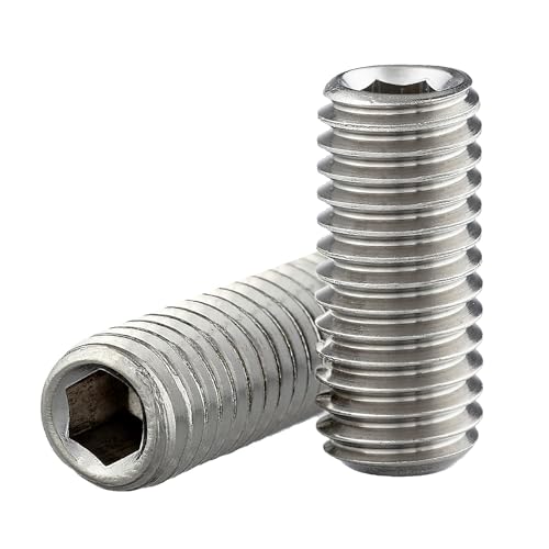 Gewindestift mit Kegelkuppe und Innensechskant (ISK) nach DIN 913 / ISO 4026, Edelstahl A2 V2A, Madenschraube (25 Stück, M6x6 mm) von DSM-Verbindungstechnik