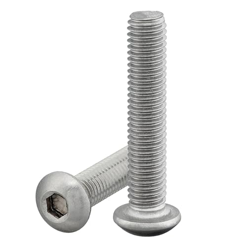 Linsenkopfschraube mit Innensechskant (ISK) nach Norm: ISO 7380-1 rostfreier Edelstahl A2 V2A Vollgewinde Halbrundkopfschraube Flachkopfschraube Linsenschraube (50 Stück, M6 x 22 mm) von DSM-Verbindungstechnik