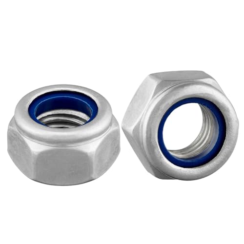Sicherungsmutter DIN 985 / ISO 10511, Standard, niedrige Form, Edelstahl A2 / V2A, Stoppmutter, selbstsichernde Mutter (M12, 25 Stück) von DSM-Verbindungstechnik