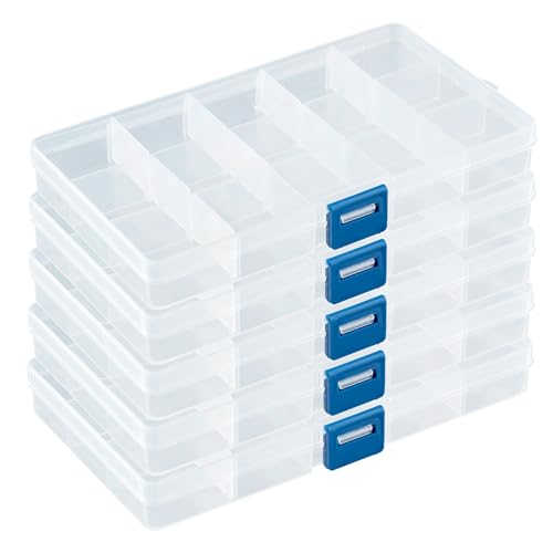 DSM-Verbindungstechnik Sortierbox mit 15 verstellbaren Fächern aus Kunststoff | Aufbewahrungsbox Organizer Sortimentskasten Perlenbox - 5 Stück, 10753-15-5Stk DSM-Verbindungstechnik Sortierbox mit 15 verstellbaren Fächern aus Kunststoff | Aufbewahrungsbox Organizer Sortimentskasten Perlenbox - 5 Stück, 10753-15-5Stk von DSM-Verbindungstechnik