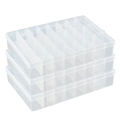 Sortierbox mit 24 verstellbaren Fächern aus Kunststoff | Aufbewahrungsbox Organizer Sortimentskasten Perlenbox - 3 Stück Sortierbox mit 24 verstellbaren Fächern aus Kunststoff | Aufbewahrungsbox Organizer Sortimentskasten Perlenbox - 3 Stück von DSM-Verbindungstechnik