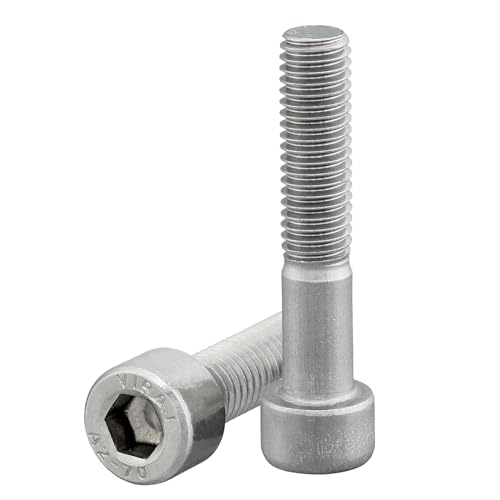 Zylinderschraube mit Innensechskant nach Norm DIN 912 / ISO 4762 Teilgewinde rostfreier Edelstahl A2 V2A Zylinderkopfschraube (M6 x 45 mm, 10 Stück) von DSM-Verbindungstechnik