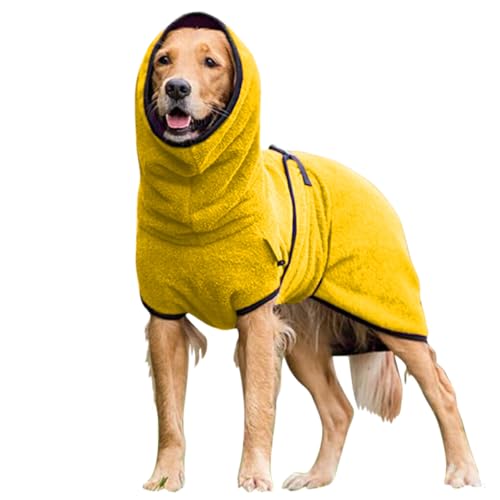 DSOUWEH Bleiben Sie warm mit Hunde Bademantel, Handtuch, Winter Essential, schnell trocknende Haustierweste aus Baumwolle, Hundekleidung, hautfreundlich, Gelb, L von DSOUWEH