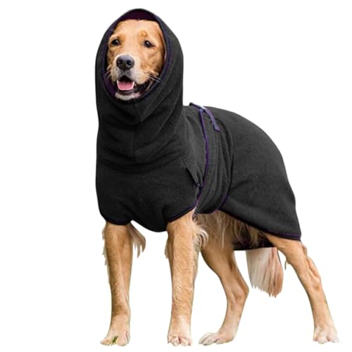 DSOUWEH Bleiben Sie warm mit Hunde Bademantel, Handtuch, Winter Essential, schnell trocknende Haustierweste aus Baumwolle, Hundekleidung, hautfreundlich, Schwarz, M von DSOUWEH