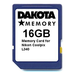 16GB Memory Card for Nikon Coolpix L340 16GB Memory Card for Nikon Coolpix L340 von DSP Memory