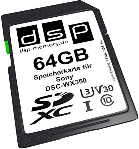 DSP Memory 64GB Professional V30 Speicherkarte für Sony DSC-WX350 Digitalkamera von DSP Memory
