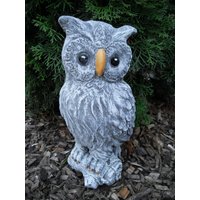 Steinfigur Eule Auf Ast | 31 cm Frostfest Wetterfest Steinguss Schneeule Kautz Steinfigur Eule Auf Ast | 31 cm Frostfest Wetterfest Steinguss Schneeule Kautz von DSSteinfigurenshop