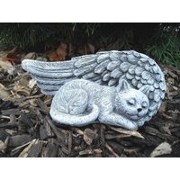 steinfigur Grabschmuck Katze Am Flügel steinfigur Grabschmuck Katze Am Flügel von DSSteinfigurenshop