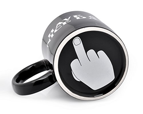 Kaffeetasse Have A Nice Day Tasse Tag Keramik Becher 350ml Mittelfinger Tasse Tee Tasse Geburtstagsgeschenk (Schwarz) von ds. distinctive style