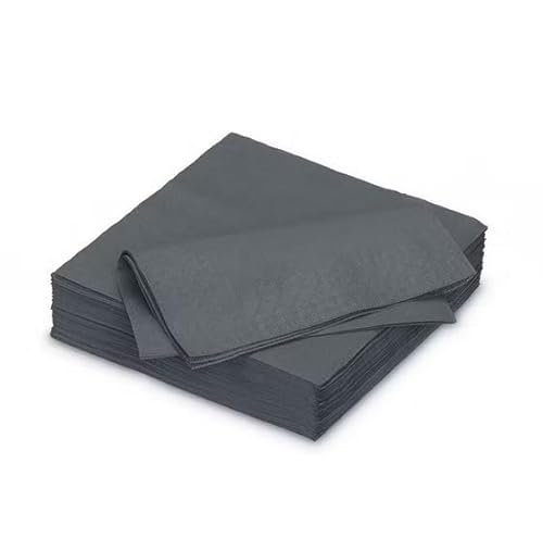 DSTOCK60 - 100 Stück Papierservietten Watte Farbe Anthrazit 40x40 cm - 2-lagig - Einweg-Servietten anthrazit - Papierservietten marineblau von DSTOCK60