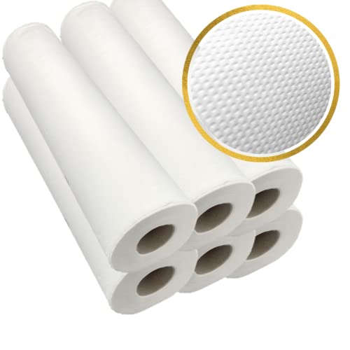 DSTOCK60 – Ärztekrepp - Hygieneunterlage – reine Zellstoffwatte weiß – 60 x 35 cm – 6 Rollen - Waffelmuster von DSTOCK60