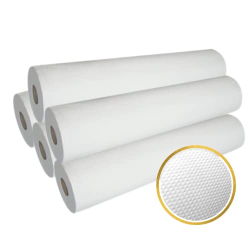 DSTOCK60 – Ärztekrepp - Hygieneunterlagen/Liegenabdeckung - reine Zellstoffwatte weiß – 70 x 35 cm – 9 Rollen - Waffelmuster von DSTOCK60