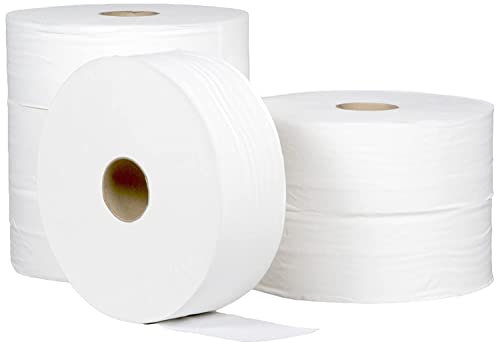 DSTOCK60 - Glattes Toilettenpapier Maxi JUMBO 1-lagig, 6 Rollen mit extra langen Rollen 8 kg – 100 % reine Watte - Toilettenpapier Eco, kompatibel mit den Profi-Spendern Maxi JUMBO von DSTOCK60