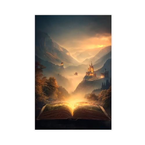 Fantasy-Buch-Landschaftskunst-Poster, Leinwand-Poster, Schlafzimmer, Dekoration, Landschaft, Büro, Raumdekoration, Geschenk, 30 x 45 cm Fantasy-Buch-Landschaftskunst-Poster, Leinwand-Poster, Schlafzimmer, Dekoration, Landschaft, Büro, Raumdekoration, Geschenk, 30 x 45 cm von DSTRJ