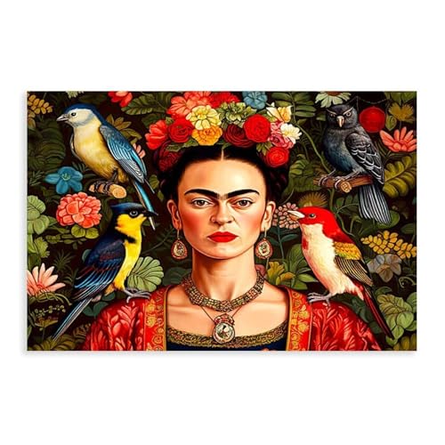 Poster "Frida Kahlo" (12) auf Leinwand, Wandkunst, Dekordruck, Bild, Gemälde für Wohnzimmer, Schlafzimmer, Dekoration, 20 x 30 cm von DSTRJ