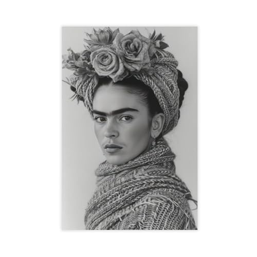 Poster "Frida Kahlo" (13) auf Leinwand, Schlafzimmer, Dekoration, Landschaft, Büro, Raumdekoration, Geschenk, 30 x 45 cm von DSTRJ